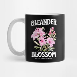 Oleander blossom,  Oleander Sweatshirt, flowers, floral art, watercolor illustration of nerium oleander, poisonous plant, wild oleander Mug